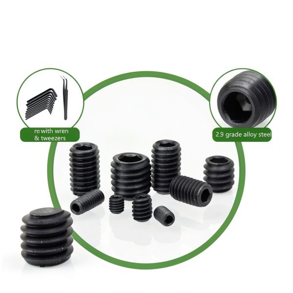 Spiglamm Set Screws 12.9 Alloy Steel Hex Socket Assortment-2