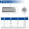 MroMax Stainless Steel Set Screws Assortment Kit 300 Pcs-4