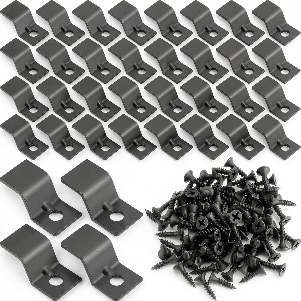 Ferraycle Z clips and screws arranged for table installation