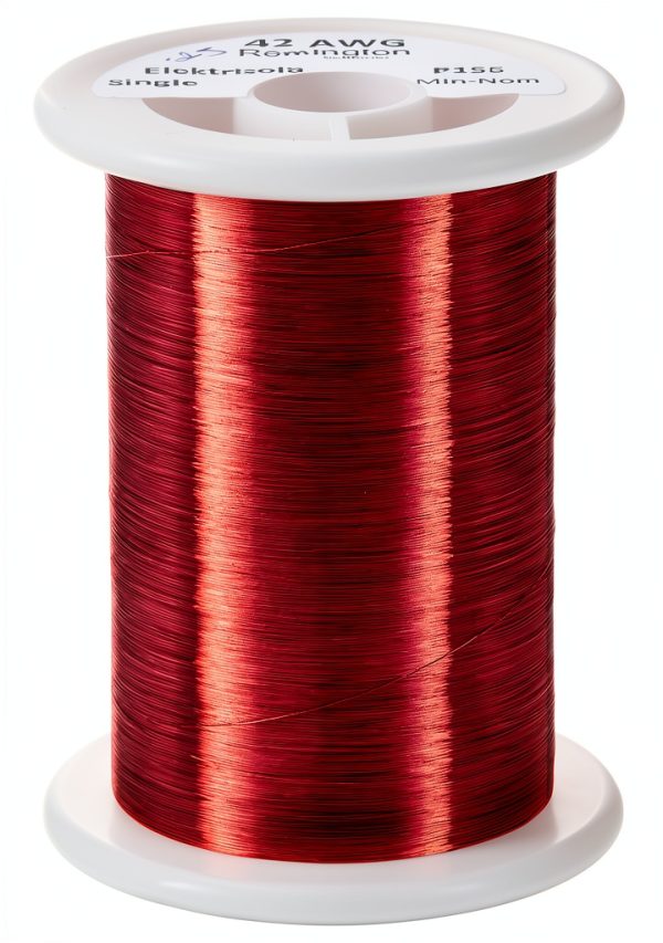 Magnet Wire Elektrisola 42 AWG Enamelled Copper Red 4oz 12828ft-0