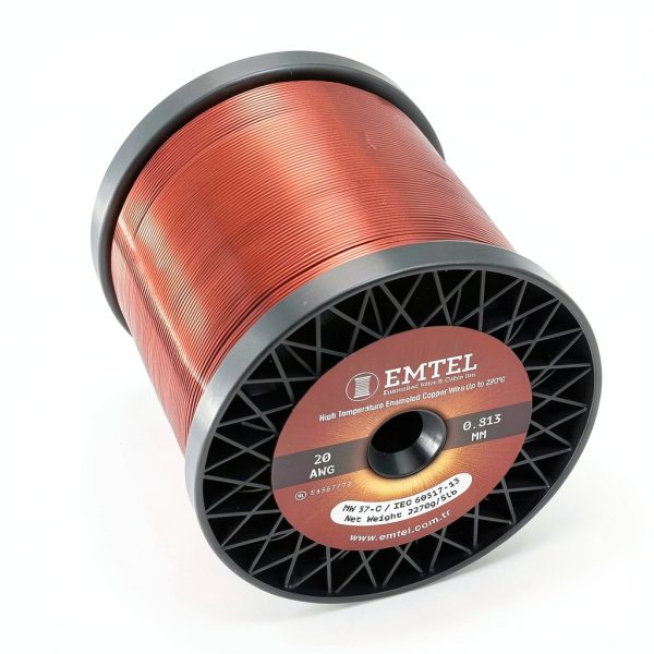 Emtel 20 AWG Magnet Wire 5 lb 99.9% Pure Copper 220°C Thermal Class-0